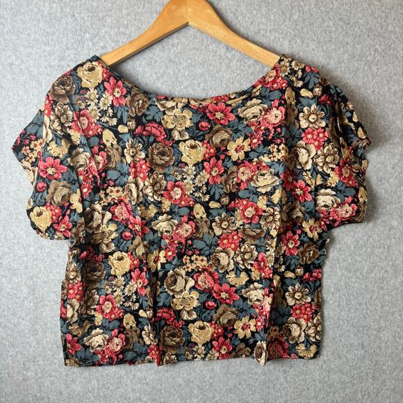 La Bene Vintage Outfit Women’s Large Floral Bohemian Top & Midi Skirt Romantic - Picture 3 of 16